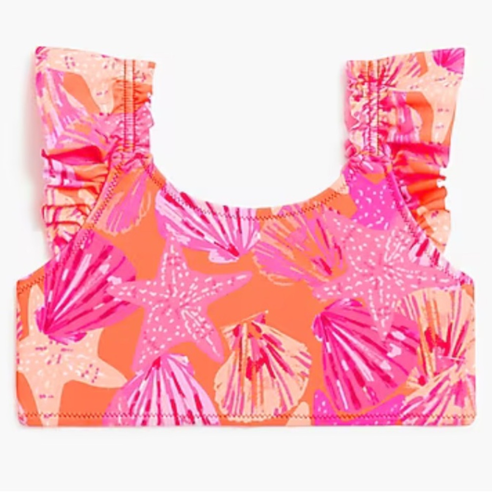 NWT Crewcuts Girls' seashell ruffle bikini top